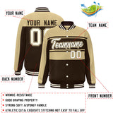 Custom Color Block Letterman Jackets Full-Snap Stitched baseball Jackets Personalized Letter and Number for Adult Youth S-6XL