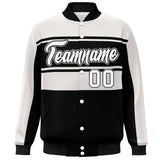 Custom Color Block Letterman Jackets Full-Snap Stitched baseball Jackets Personalized Letter and Number for Adult Youth S-6XL