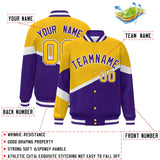 Custom Color Block Personalized Pattern Bomber Athletic Varsity Baseball Jacket For Men