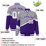 Custom Color Block Personalized Pattern Bomber Athletic Varsity Baseball Jacket For Men