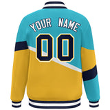 Custom Color Block Personalized Pattern Bomber Athletic Varsity Baseball Jacket For Men