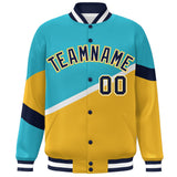 Custom Color Block Personalized Pattern Bomber Athletic Varsity Baseball Jacket For Men