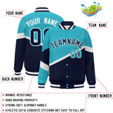 Custom Color Block Personalized Pattern Bomber Athletic Varsity Baseball Jacket For Men