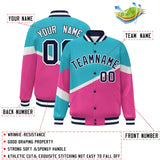 Custom Color Block Personalized Pattern Bomber Athletic Varsity Baseball Jacket For Men