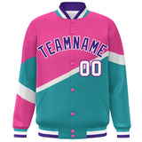 Custom Color Block Personalized Pattern Bomber Athletic Varsity Baseball Jacket For Men