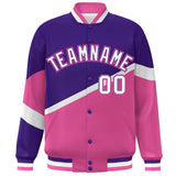 Custom Color Block Personalized Pattern Bomber Athletic Varsity Baseball Jacket For Men