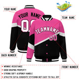 Custom Color Block Personalized Pattern Bomber Athletic Varsity Baseball Jacket For Men