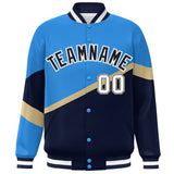 Custom Color Block Personalized Pattern Bomber Athletic Varsity Baseball Jacket For Men