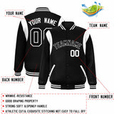 Custom Color Block Personalized Team Name Letterman Bomber Coat Full-Snap Baseball Jacket