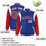 Custom Color Block Personalized Team Name Letterman Bomber Coat Full-Snap Baseball Jacket