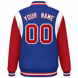 Custom Color Block Personalized Team Name Letterman Bomber Coat Full-Snap Baseball Jacket