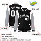 Custom Color Block Personalized Team Name Letterman Bomber Coat Full-Snap Baseball Jacket