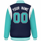 Custom Color Block Personalized Team Name Letterman Bomber Coat Full-Snap Baseball Jacket