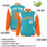 Custom Color Block Personalized Team Name Letterman Bomber Coat Full-Snap Baseball Jacket