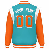 Custom Color Block Personalized Team Name Letterman Bomber Coat Full-Snap Baseball Jacket