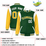 Custom Color Block Personalized Team Name Letterman Bomber Coat Full-Snap Baseball Jacket