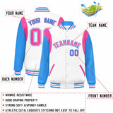 Custom Color Block Personalized Team Name Letterman Bomber Coat Full-Snap Baseball Jacket