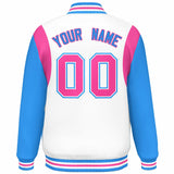 Custom Color Block Personalized Team Name Letterman Bomber Coat Full-Snap Baseball Jacket