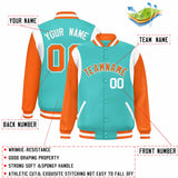 Custom Color Block Personalized Team Name Letterman Bomber Coat Full-Snap Baseball Jacket