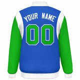 Custom Color Block Personalized Team Name Letterman Bomber Coat Full-Snap Baseball Jacket