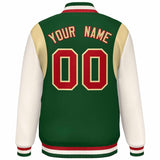 Custom Color Block Personalized Team Name Letterman Bomber Coat Full-Snap Baseball Jacket