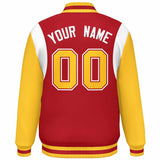 Custom Color Block Personalized Team Name Letterman Bomber Coat Full-Snap Baseball Jacket