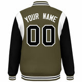 Custom Color Block Personalized Team Name Letterman Bomber Coat Full-Snap Baseball Jacket