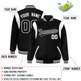 Custom Color Block Personalized Team Name Bomber Varsity Coat Full-Snap Baseball Jacket