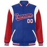 Custom Color Block Personalized Team Name Bomber Varsity Coat Full-Snap Baseball Jacket