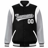 Custom Color Block Personalized Team Name Bomber Varsity Coat Full-Snap Baseball Jacket