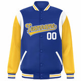 Custom Color Block Personalized Team Name Bomber Varsity Coat Full-Snap Baseball Jacket