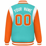 Custom Color Block Personalized Team Name Bomber Varsity Coat Full-Snap Baseball Jacket