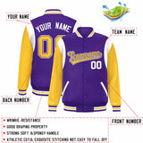 Custom Color Block Personalized Team Name Bomber Varsity Coat Full-Snap Baseball Jacket