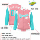 Custom Color Block Personalized Team Name Bomber Varsity Coat Full-Snap Baseball Jacket