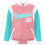 Custom Color Block Personalized Team Name Bomber Varsity Coat Full-Snap Baseball Jacket