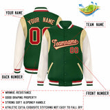 Custom Color Block Personalized Team Name Bomber Varsity Coat Full-Snap Baseball Jacket