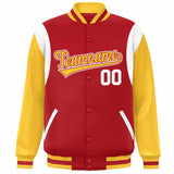 Custom Color Block Personalized Team Name Bomber Varsity Coat Full-Snap Baseball Jacket