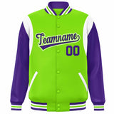 Custom Color Block Personalized Team Name Bomber Varsity Coat Full-Snap Baseball Jacket