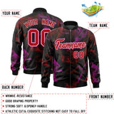 Custom Full-Zip Smooth Baseball Letterman Jackets Stitched Text Logo for Adult/Youth