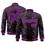 Custom Full-Zip Smooth Baseball Letterman Jackets Stitched Text Logo for Adult/Youth