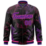 Custom Full-Zip Smooth Baseball Letterman Jackets Stitched Text Logo for Adult/Youth