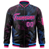 Custom Full-Zip Smooth Baseball Letterman Jackets Stitched Text Logo for Adult/Youth