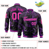 Custom Full-Zip Smooth Baseball Letterman Jackets Stitched Text Logo for Adult/Youth