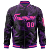 Custom Full-Zip Smooth Baseball Letterman Jackets Stitched Text Logo for Adult/Youth