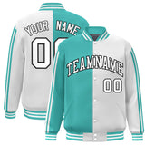 Custom Full-Snap Two Tone College Jacket Lightweight Stitched Letters Logo Size S-6XL