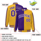 Custom Full-Snap Two Tone College Jacket Lightweight Stitched Letters Logo Size S-6XL