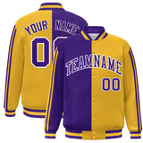 Custom Full-Snap Two Tone College Jacket Lightweight Stitched Letters Logo Size S-6XL