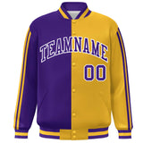 Custom Full-Snap Two Tone College Jacket Lightweight Stitched Letters Logo Size S-6XL