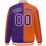 Custom Full-Snap Two Tone Letterman Bomber Jacket Stitched Name Number Logo Unisex