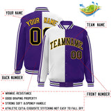 Custom Full-Snap Two Tone College Jacket Lightweight Stitched Letters Logo Size S-6XL